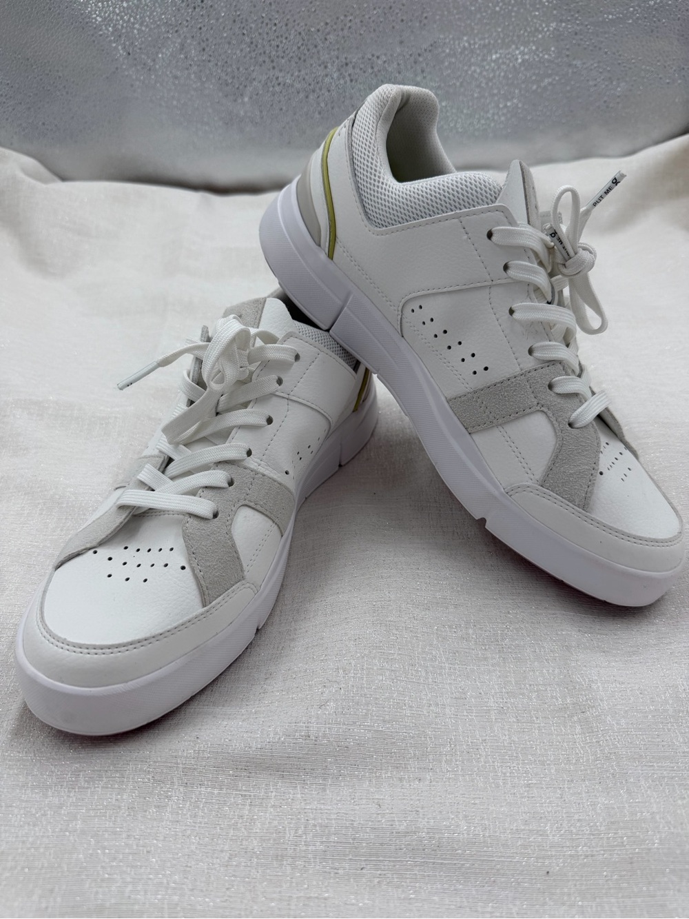 On Cloud THE ROGER Clubhouse Sneakers White Gray Green - Size 10